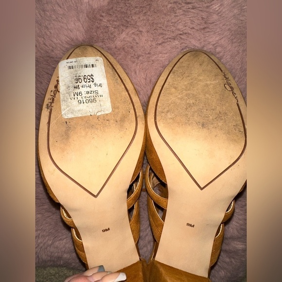 Halogen brown leather lace up block heel round toe heels sz 9 fall boho - Picture 9 of 13